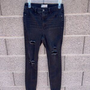 Free People Faded Black Distressed Jeans